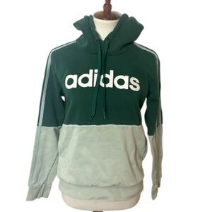 Adidas Green Color block Hoodie Pullover size Lg